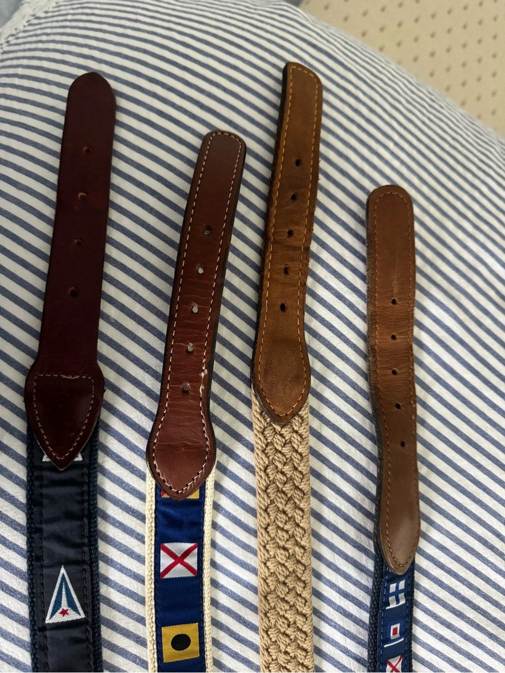 Source Unknown Nautical Signal Flag Belts - Navy, Black, Brown, Yellow